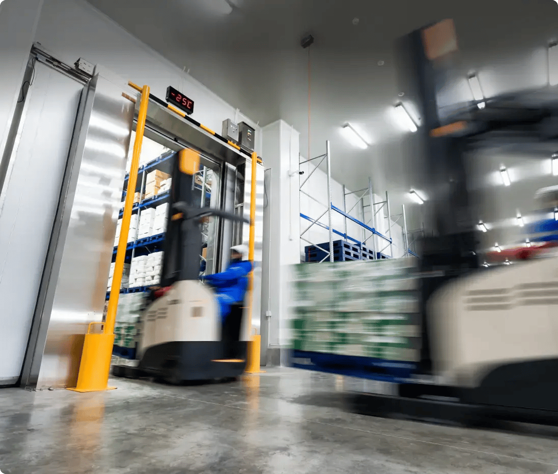 Machines moving in a blur